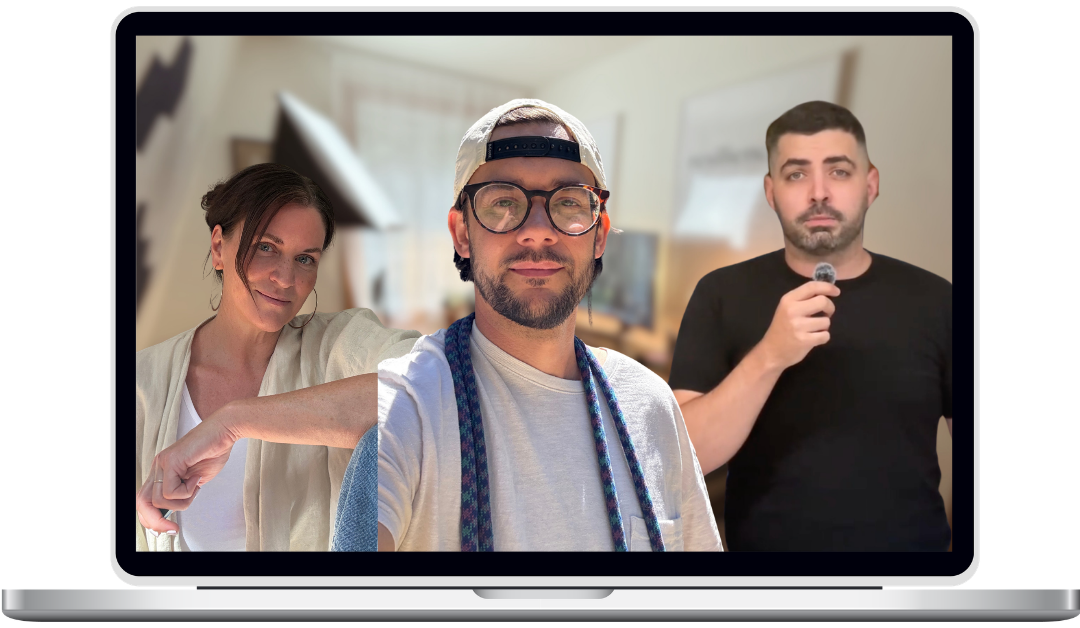 Robbin, Max, and Justin on a laptop screen